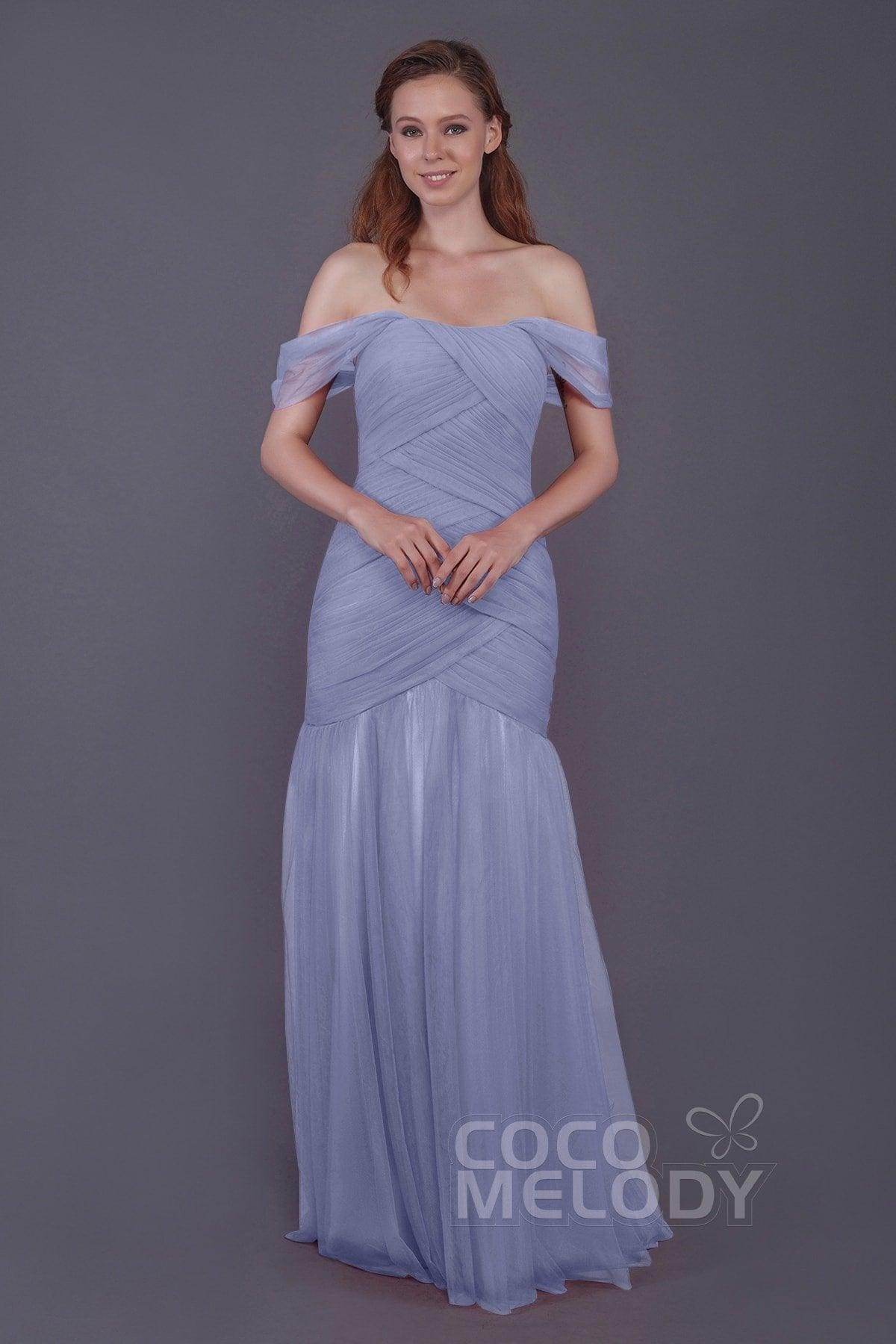 Trumpet-Mermaid Floor Length Tulle Bridesmaid Dress PR3504 - COCOMELODY